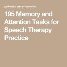 Speech is the production of sound using the tongue, lips and teeth to communicate thoughts. 195 Memory And Attention Tasks For Speech Therapy Practice Speech Therapy Therapy Speech Therapy Materials