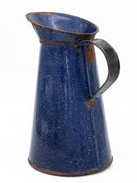 We think ewers is the possible answer on this clue. Dark Blue Enamel Cast Pitcher For Sale At 1stdibs