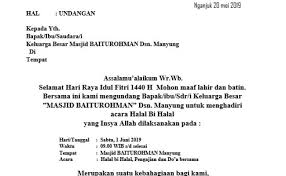 Contoh undangan arisan keluarga lewat wa/sms. Contoh Surat Undangan Halal Bihalal Bahasa Sunda Surat F Cute766