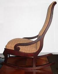Antique Mahogany Empire Style Rocking Chair Upholstered Rocker 3 Tall Upholstered Chairs Rocking Chair Antique Chairs