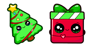 What's the best family picture for a christmas card? Cute Christmas Tree And Gift Cursor Custom Cursor