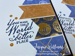 View the video to see. Easy Masculine Card Using Small Pieces Of Patterned Paper Video Tutorial Stamp Happy Jacque Williams Stampin Up Demonstrator
