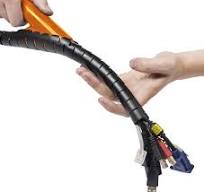 D-Line Cable Zipper Cord Tube Organizer with Zip Tool, Cable Management  Sleeve, Cover for Long Wire Runs, 1 Inch Diameter (8.2 FT, Black)