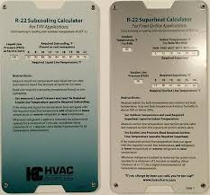 R 22 Superheat Subcooling Calculator Charging Chart Txv Tev
