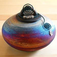 They are provides high quality pet urns and customized pet urns. Raku Pottery Pet Urn Iridescent With Charm And Pet S Name Radiant Heart After Care For Pets