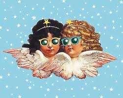 👼🏼an iconic italian fashion brand founded on the values of creativity, invention, and inclusivity. Fiorucci Angels With Sunglasses Poster Very Rare Blue Sky Version Highly Collectible Estampas Vintage Vintage Anjos