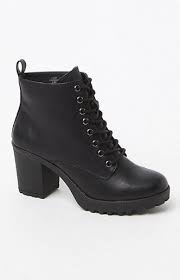 Mia Kat Faux Leather Combat Boots At Pacsuncom Boots Lace Up Combat Boots Combat Boots