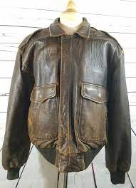 Mens Vintage Brown Leather Distressed Flight Bomber Jacket Mirage Vtg Sz 46 L Mirage Flightbomber Flight Bomber Jacket Jackets Vintage Men