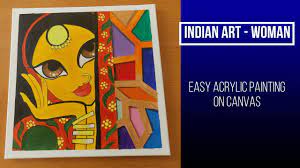 For the shiny objects, and the colors' lucidity, these are the pictures that the children like the most. Rajasthani Lady Step By Step Acrylic Painting Indian Woman Portrait Easy Painting For Beginners Youtube