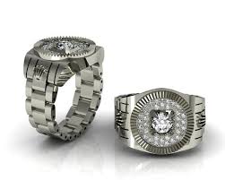 Rolex Ring 3d Model 3d Printable 3dm Cgtrader Com Unique Silver Rings Rings Gents Ring