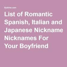 If you peruse a longer list of german endearments, you may notice some similarities to previous items on this list. List Of Romantic Spanish Italian And Japanese Nicknames For Your Boyfriend Cute Boyfriend Nicknames Nicknames For Boyfriends Nicknames For Your Boyfriend