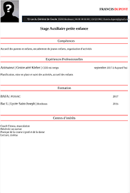 Cadre d'emplois des agents sociaux. Exemple Cv Cap Petite Enfance Staffsocial