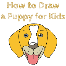 Step 2 draw a curved line from the chin till the left fore leg and then draw the other leg. How To Draw A Puppy For Kids How To Draw Easy
