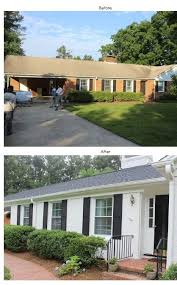 I love me some painted brick, especially since our ranch house in the desert is so….ugly, this gives me a ton sit back and enjoy the best of the best painted brick houses. Brick House Painted Before And After Painted Brick House Brick Ranch Houses Brick Exterior House