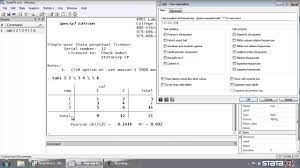 Stata Tutorial Crosstabs And Chi Squared Tests Calculator Youtube
