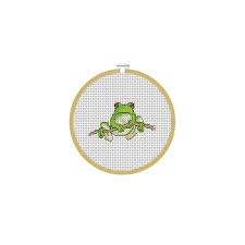 motif tree frog cross stitch pattern