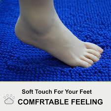 Amazon.com: Bathroom Rugs Chenille 3-Piece Extra Soft and Absorbent Shag  Bathroom Rugs, Machine Wash Mat, Strong PVC Non-Slip Underside, Plush  Carpet Mats (Royal Blue) : Home & Kitchen