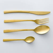 Lot 4 Couteaux Dores Auberie Deco Style Scandinave Couverts Dores Vaisselle Design