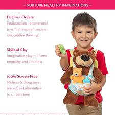 Melissa Doug Mine To Love Carrier Play Set For Baby Dolls With Toy Bear Bottle Rattle Activity Card Pricepulse