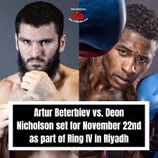 Artur Beterbiev (21-1, 20 KOs) will face Deon Nicholson (22-1, 18 KOs)