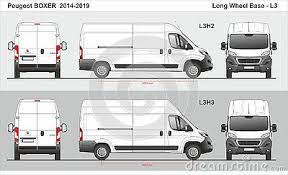 Peugeot Boxer Cargo Van Long Wheel Base L3h2 L3h3 2014 2019 Detailed Template For Design And Production Of Vehicle Wraps Scale 1 To 10 Peugeot Van Boxer