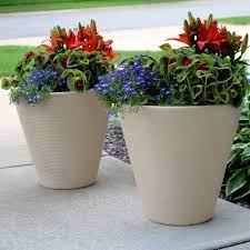 Check spelling or type a new query. Walter Outdoor Double Walled Flower Pot Planter Beige 16 2 Pk Set Of 2 Overstock 22890444