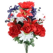 Buy the best and latest fake flower silk on banggood.com offer the quality fake flower silk on sale with worldwide free shipping. Faux 24 Stem Peony Lily Mum Mixed Bush Red White Blue Blue Overstock 28162019