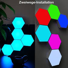 Acoustic hexagon wall tiles store heat from. Hexagon Wall Light With Remote Control Smart Touch Modular Led Light Wall Panel Rgb Night Light Diy Geometry Splicing Quantum Light For Home Hallway Office Hotel Bar Festive Gift Pack Of 6