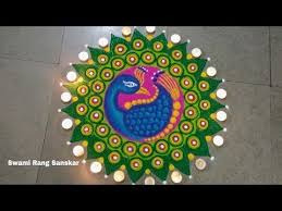 Latest2019 Unique Peacock Rangoli Beautiful And Very Easy Festival Special Rangoli By Palla Special Rangoli Rangoli Designs Latest Beautiful Rangoli Designs