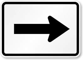 Download a free printable pdf sign with a large red directional arrow. One Direction Arrow Sign M6 1 Sku X M6 1