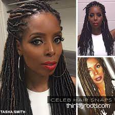 Tasha Smith S Faux Locs Braids Hairstyle Locs Hairstyles Faux Locs Hairstyles Natural Hair Styles