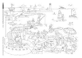 Kostenlose malvorlage rund ums spielen mädchen im meer zum ausmalen. Meer Strand Ausmalbilder Illustrator Wimmelbild