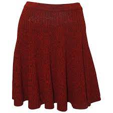 Check spelling or type a new query. Alexander Mcqueen Red And Black Wool Cable Knit Flare Skirt W Elastic Waist M For Sale At 1stdibs