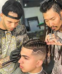 10 5k Likes 90 Comments Arod The Barber Arod23pr On Instagram Man Bun To Braid Fade W X2f Design Hair Styles Boy Braids Hairstyles Braids For Boys