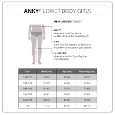 Size Charts Anky Technical Casuals