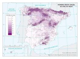 Mapa De Numero Medio Anual De Dias De Nieve 1981 2010 Espana Dias De Nieve Mapas Historia De Espana