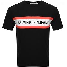 Black And Orange T Shirt Mens Calvin Klein Jeans Logo T Shirt Black Modesens Jeans Logo Calvin Klein Jeans Black Shirt