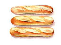 Three Baguette Watercolour By Tony Hatt Food Illustrations Food Drawing Illustration Food