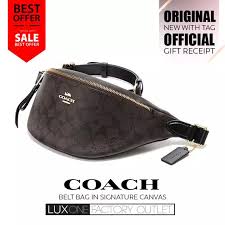Check out le creuset online catalogue and whatsapp to order: Authentic Coach Belt Bag In Signature Canvas Imaa8 Brown Black Nwt New With Tag Receipt Lazada