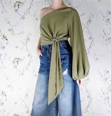 Diy Sewing One Shoulder Bishop Sleeve Top Free Sewing Pattern Zoe Diy Dress Patterns Diy Pattern Dress Women Diy Fashion