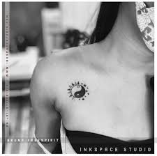 A small tattoo looks good on a small spot, like behind your ear, finger, etc. Yin Yang Spiritual Tattoo Chest Small Round The World Magazine