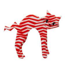 Erstwilder Collectable Breton Kitty Brooch Slender Swift And Let S Be Honest A Little Stand Offish Just How M Resin Brooch Cat Fashion Red And White Stripes