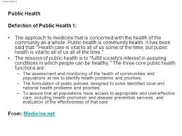 Taking care of your mental health is equally as important as taking care of your physical health. Public Health Colin Mayfield Public Health 2 Public Health Definition Of Public Health 1 The Approach To Medicine That Is Concerned With The Health Ppt Download