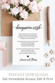 Honeyfund Wedding Gift Insert For Bridal Shower Or Wedding Invitations Honeyfund Wedding Honeymoon Bridal Showers Honeymoon Wish