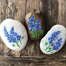 Bluebonnet Painted Rocks Spring Flowers Kindness Rocks Project Rock Painting Flowers Rock Crafts Rock Painting Ideas Easy