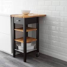 Stenstorp Black Brown Oak Kitchen Trolley Ikea