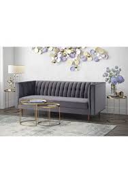 Grey Velvet Channel Tufted Back Seat Sofa Modern Sofa Designs Tufted Dining Chairs Velvet Dining Chairs