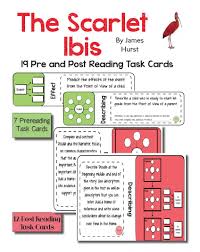 The Scarlet Ibis Pre And Post Reading Task Cards Reading Task Cards Task Cards Pre And Post