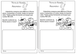 Atividade Matematica Problema Turma Da Monica