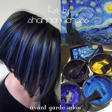 Starry Night Hair Gainesville Fl Urban Shock Vivid Hair Color Blue Hair Yellow Hair Hair Color Blue Night Hairstyles Vivid Hair Color